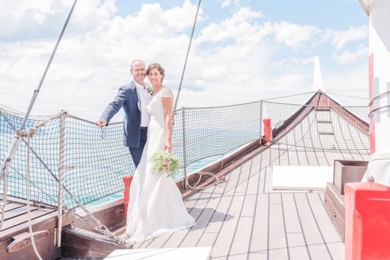 mariage sur le léman sur un bateau