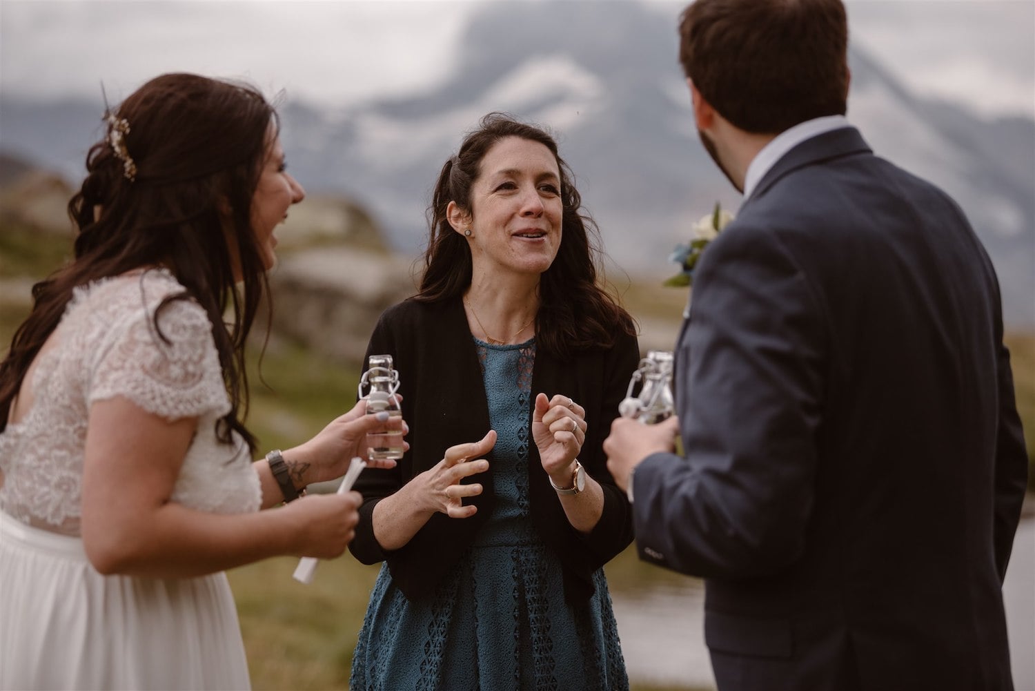 Happy times during a symbolic wedding in Zermatt, Switzerland