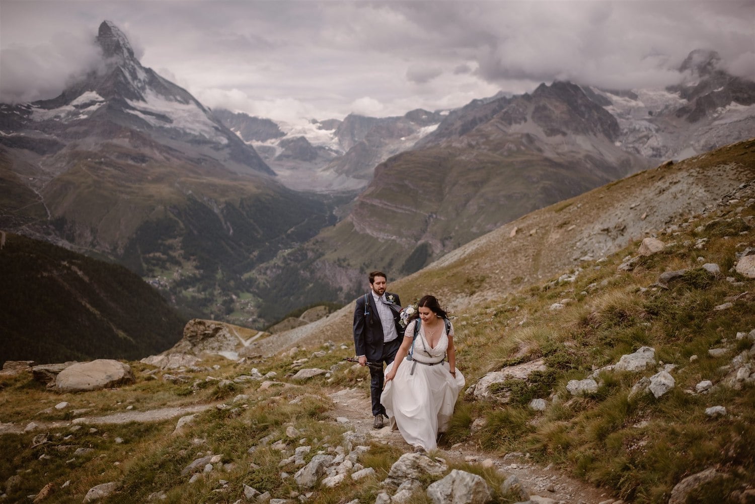 An elopement in the Swiss mountains in Zermatt, Switzerland