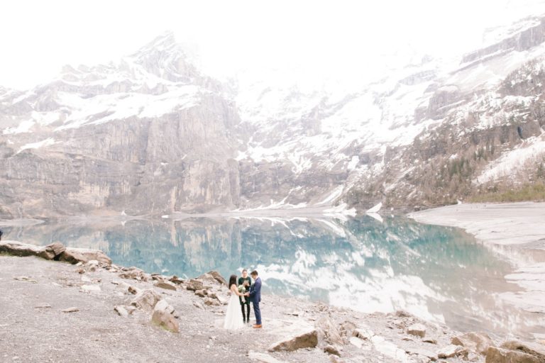 Oeschinensee as one of the best spots for an elopement in Switzerland