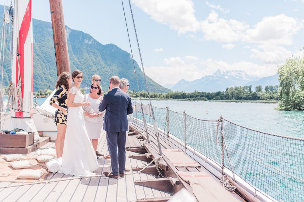 Elopement boat Montreux Switzerland