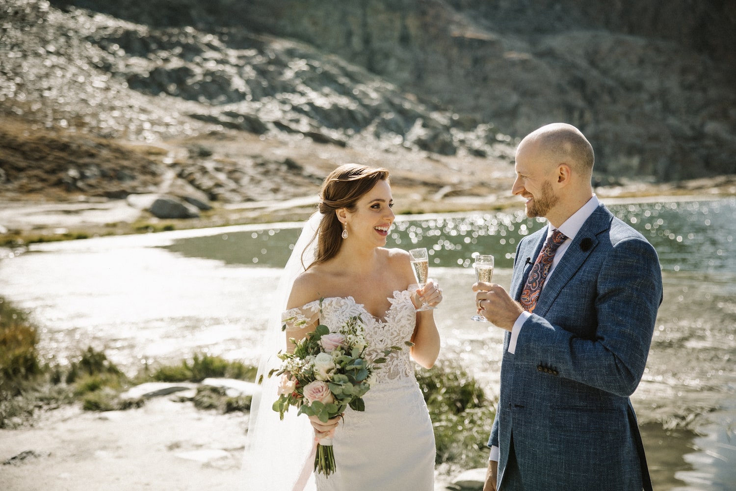 an intimate wedding ceremony in front of the matterhorn, Zermatt, Switzerland