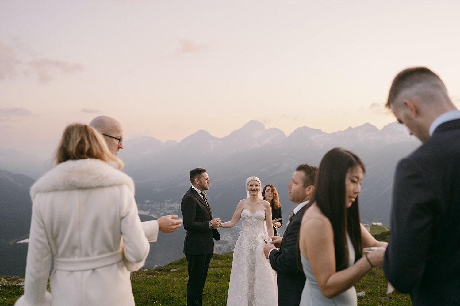 sunset elopement switzerland