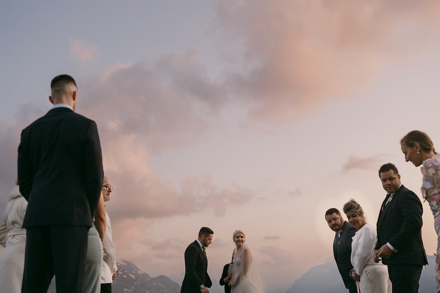 sunset micro wedding switzerland