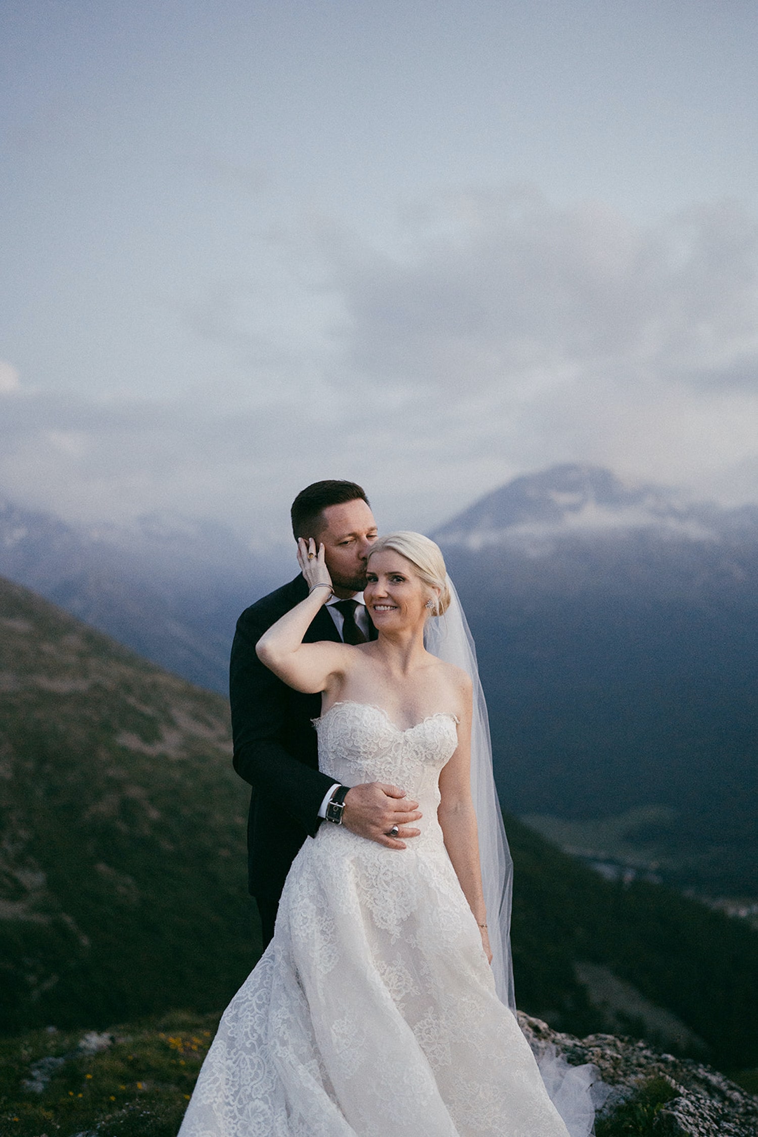 sunset microwedding ceremony st. moritz