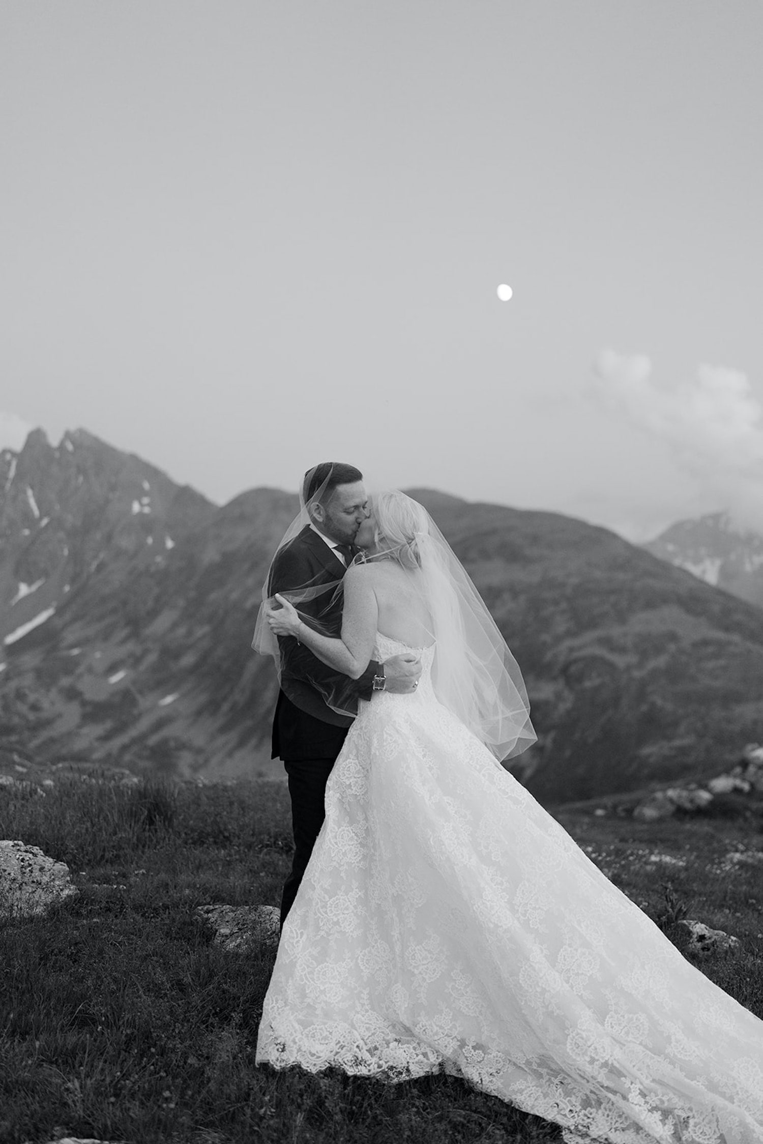 sunset mountain elopement switzerland