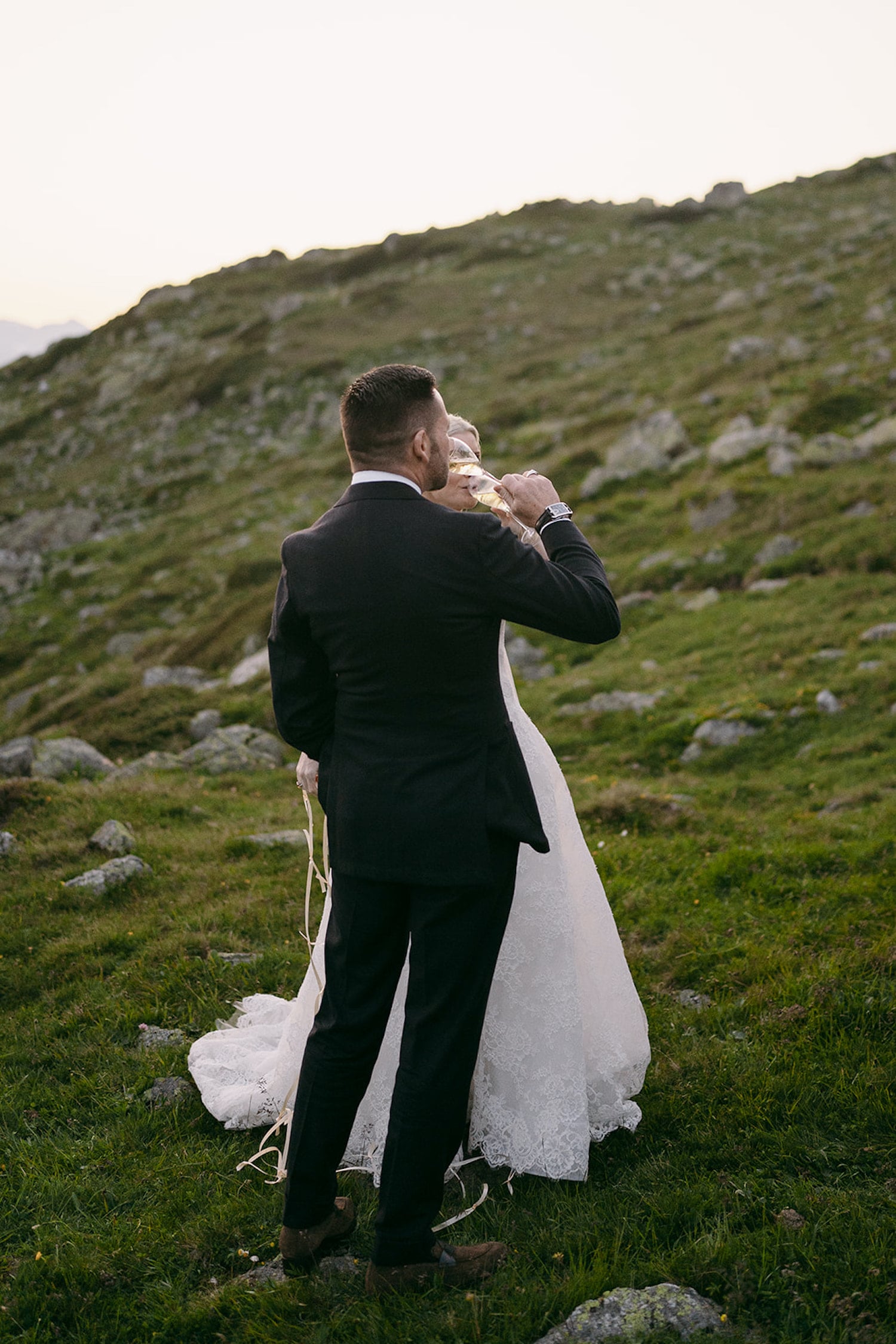 sunset wedding pontresina