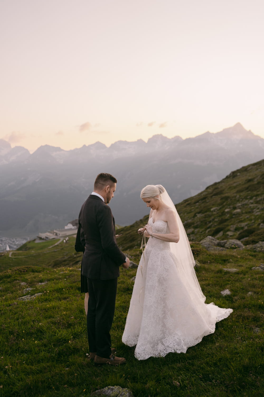 Couple doing a ritual during their wedding ceremony